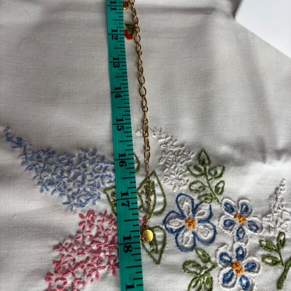 Love and Fruits Darling Charm Necklace NWT Gold Wide Chain Links Boho Hippie - Picture 8 of 8